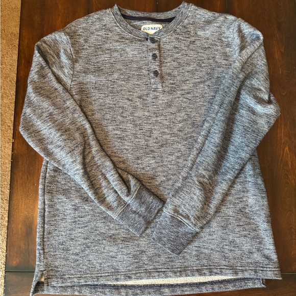 2 - Old Navy Charcoal and Navy Henley Shirts Men’s Large - Picture 7 of 11